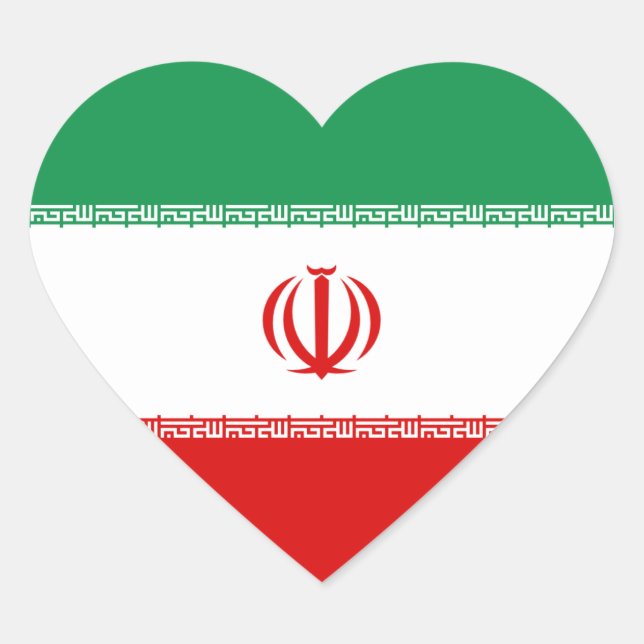 Iran Flag Heart Sticker (Front)