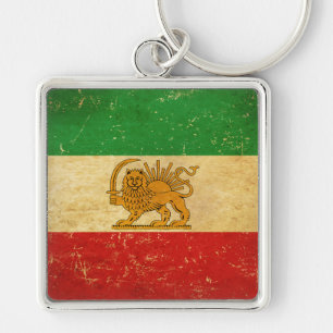 Iran Flag Lion And Sun Shah of Iran Flag Key Ring