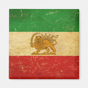 Iran Flag Lion And Sun Shah of Iran Flag Magnet