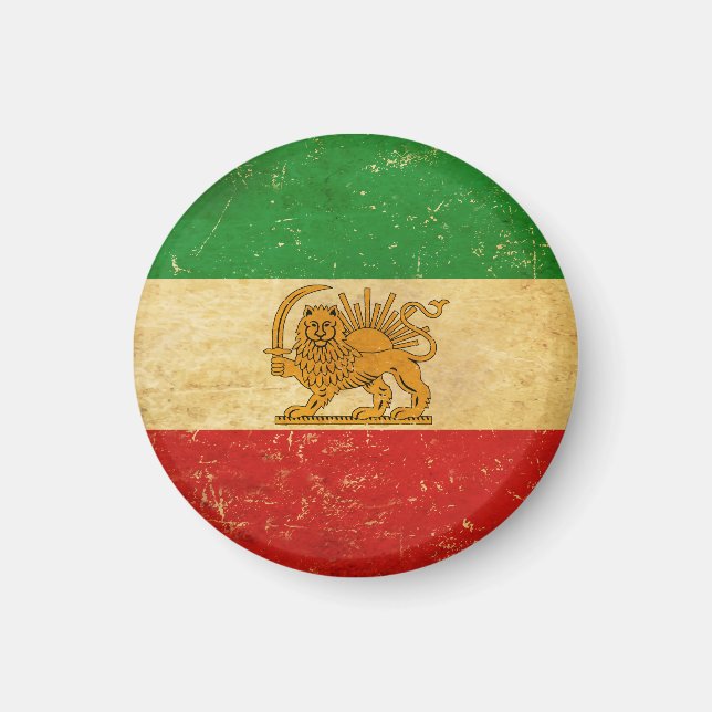 Iran Flag Lion And Sun Shah of Iran Flag Magnet (Front)
