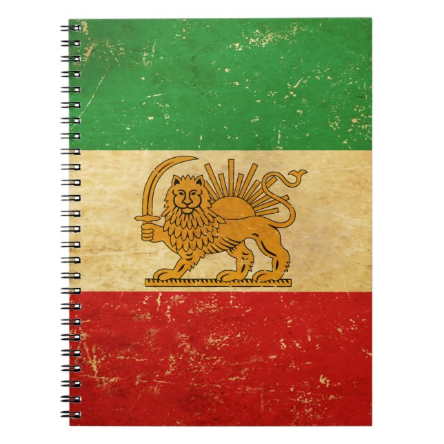 Iran Flag Lion And Sun Shah of Iran Flag Notebook (Front)