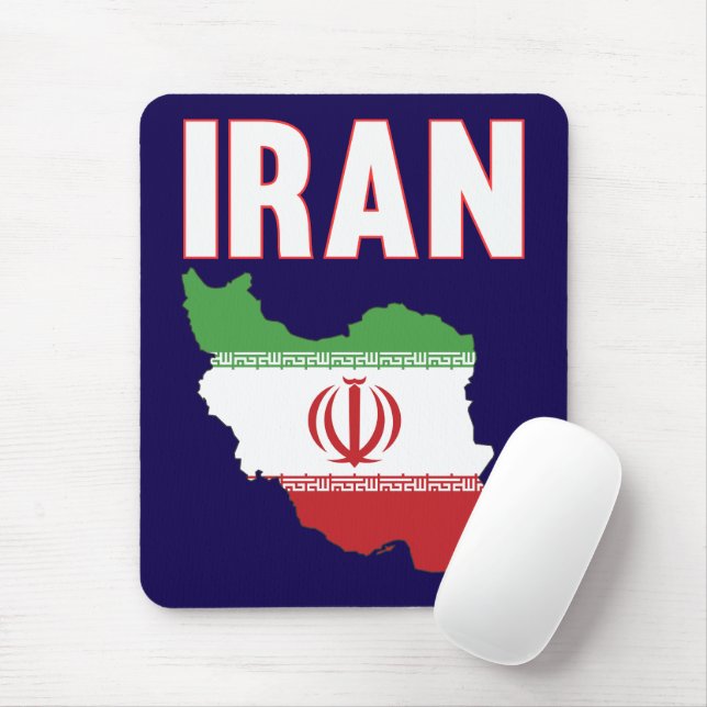 Iran Flag Map Iranian Pride Mouse Pad (With Mouse)