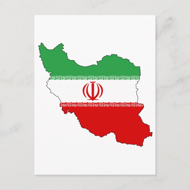Iran flag map postcard (Front)