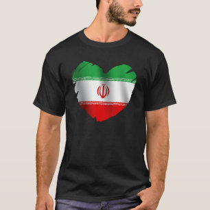 Iran Flag On Shape Of Heart Iranian Iran T-Shirt
