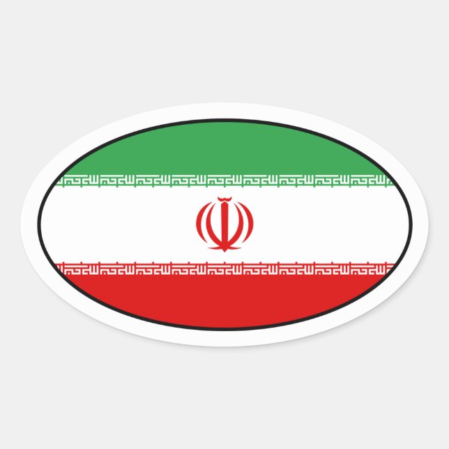 Iran Flag Oval Sticker (Front)