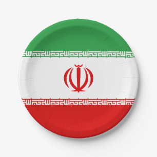 Iran Flag Paper Plate
