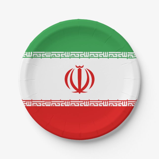 Iran Flag Paper Plate (Front)