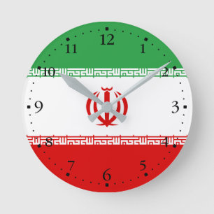 Iran Flag Round Clock