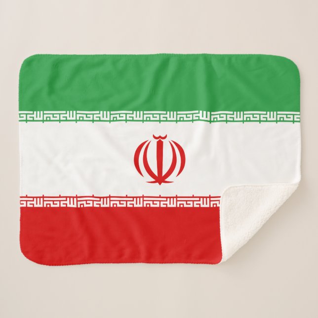 Iran Flag Sherpa Blanket (Front (Horizontal))