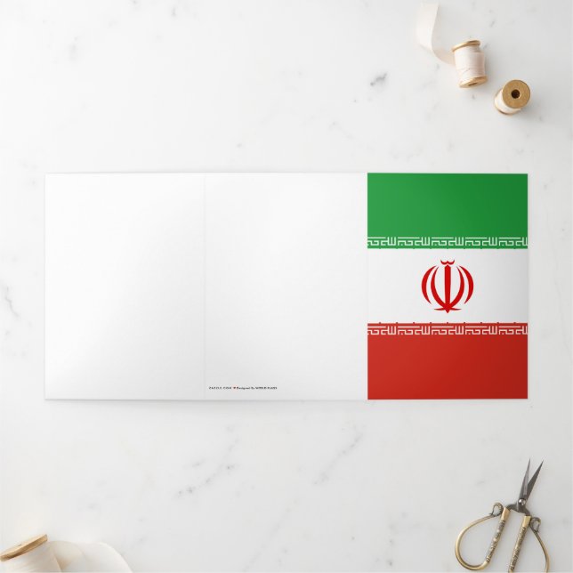 Iran flag Tri-Fold card (Outside)