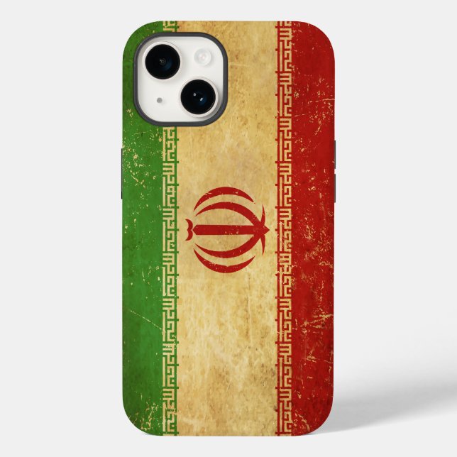 Iran Flag Vintage Design Case-Mate iPhone Case (Back)