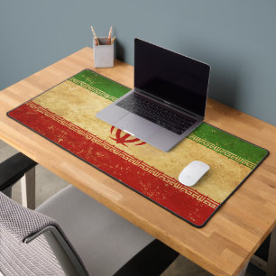 Iran Flag Vintage Design Desk Mat