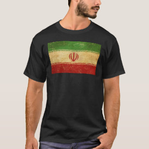 Iran Flag Vintage Design Men's Black T-Shirt