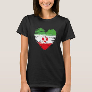Iran Heart Iranian Flag Iranian Pride T-Shirt