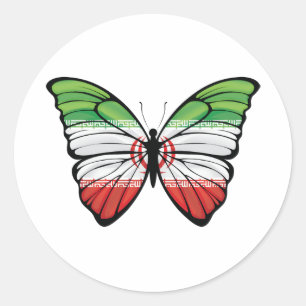 Iran Hypolimnas Butterfly Classic Round Sticker