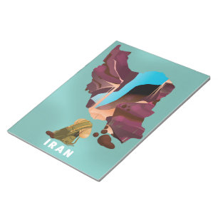 Iran illustrated travel poster print notepad