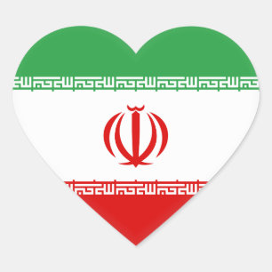 Iran (Iranian) Flag Heart Sticker