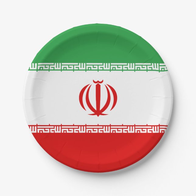 Iran (Iranian) Flag Paper Plate (Front)