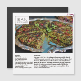 IRAN Kuku Sabzi Magnetic Recipe Postcard