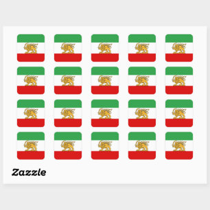 IRAN Lion and Sun Flag Mini Sticker