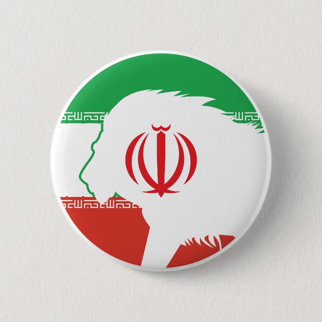 Iran Lion Iranian National Animal Flag 6 Cm Round Badge (Front)