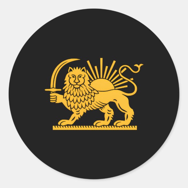 Iran Lion Sun Achaeid Empire Safavid Dynasty Classic Round Sticker (Front)