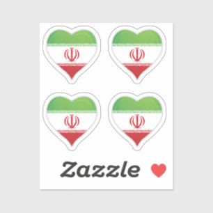 Iran love flag pride heart sticker