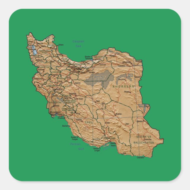 Iran Map Sticker (Front)