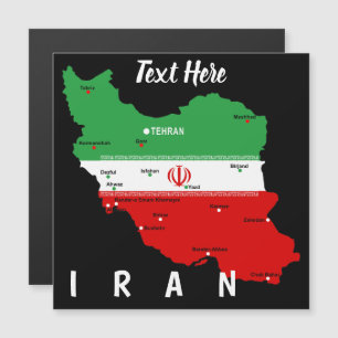 Iran Map with Flag and Emblem
