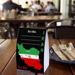 Iran Map with Flag and Emblem