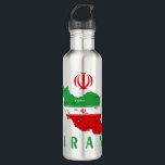 Iran Map with Flag and Emblem 710 Ml Water Bottle<br><div class="desc">Iran Political Map with capital Tehran,  national borders,  most important cities,  rivers and lakes. The Iranian Flag Colors are superposed on the Map Silhouette. Vector Illustration by BluedarkArt TheChameleonArt</div>