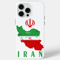 Iran Map with Flag and Emblem