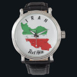 Iran Map with Flag and Emblem Watch<br><div class="desc">Iran Political Map with capital Tehran,  national borders,  most important cities,  rivers and lakes. The Iranian Flag Colors are superposed on the Map Silhouette. Vector Illustration by BluedarkArt TheChameleonArt</div>