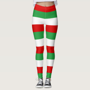 Iran National Flag Colours Horizontal Striped Leggings