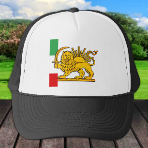 Iran, Persian flag with Lion, Shah of Iran Trucker Hat