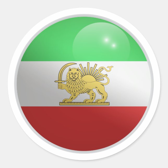 Iran Persian Glossy Circle Flag Classic Round Sticker (Front)