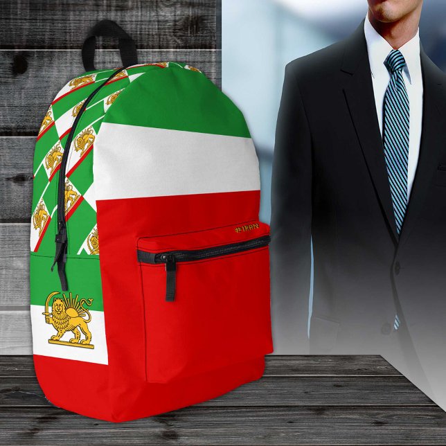 Iran, Persian Lion backpack, Flag, Shah of Iran Printed Backpack (Creator Uploaded)