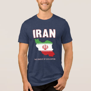Iran Pride Iranian Flag Map Persia Tri-Blend Shirt