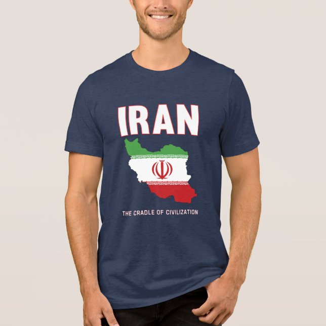 Iran Pride Iranian Flag Map Persia Tri-Blend Shirt (Front)