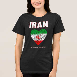 Iran Pride Iranian Heart Nowruz Tri-Blend Shirt