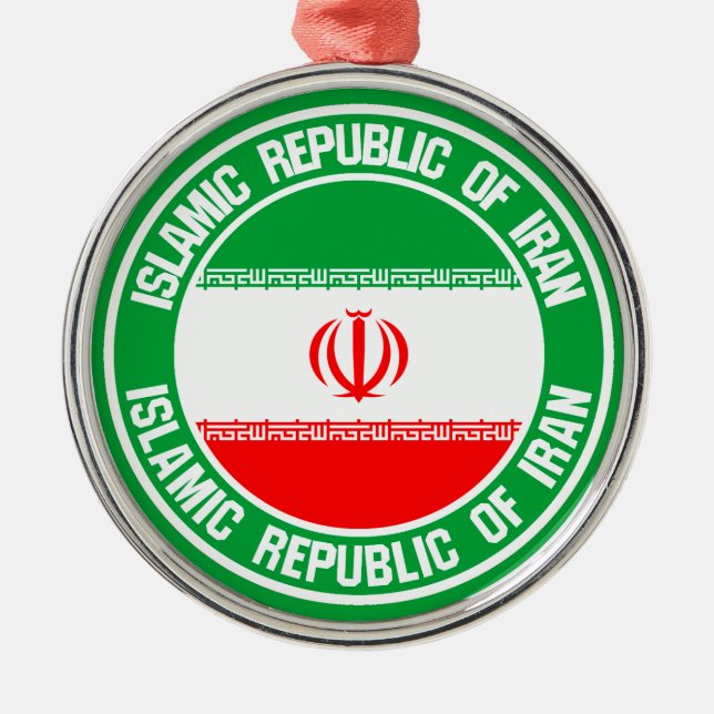 Iran Round Emblem Metal Ornament (Front)