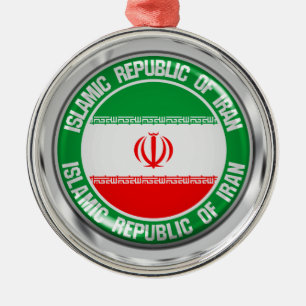 Iran Round Emblem Metal Ornament