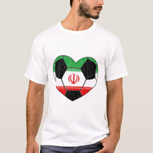 Iran Soccer Heart Flag Ball Flag 2022 For Football T-Shirt