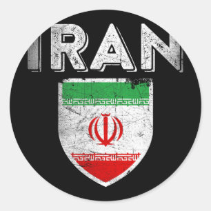 Iran Tee Iranian Jersey Persian Flag Shirt Soccer Classic Round Sticker