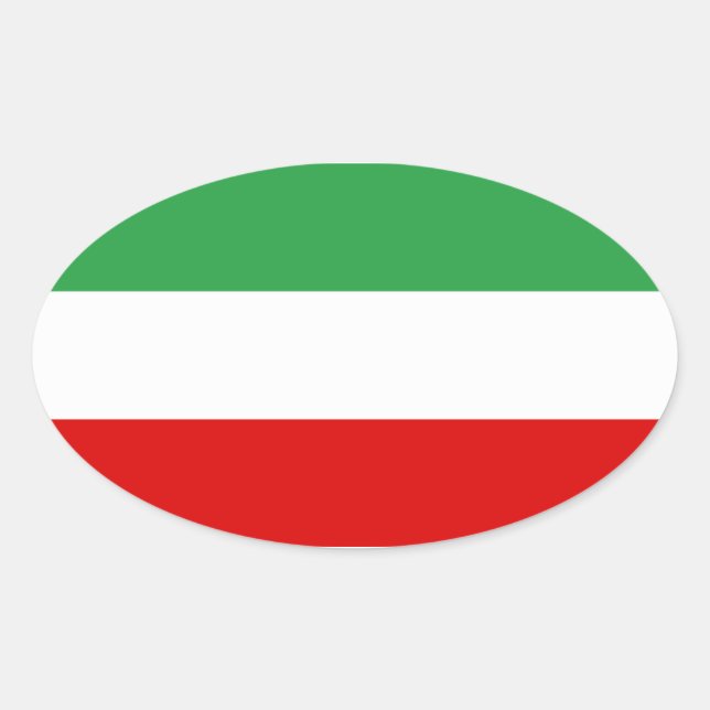 Iran Tricolor Stripe Oval Sticker (Front)