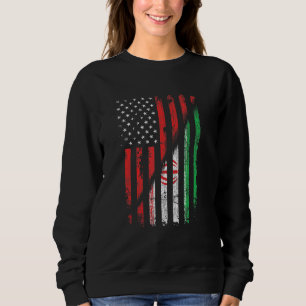 Iranian American Flag Retro Style Usa Iran Flags Sweatshirt