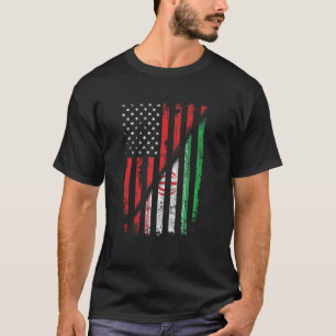 Iranian American Flag Retro Style Usa Iran Flags T-Shirt