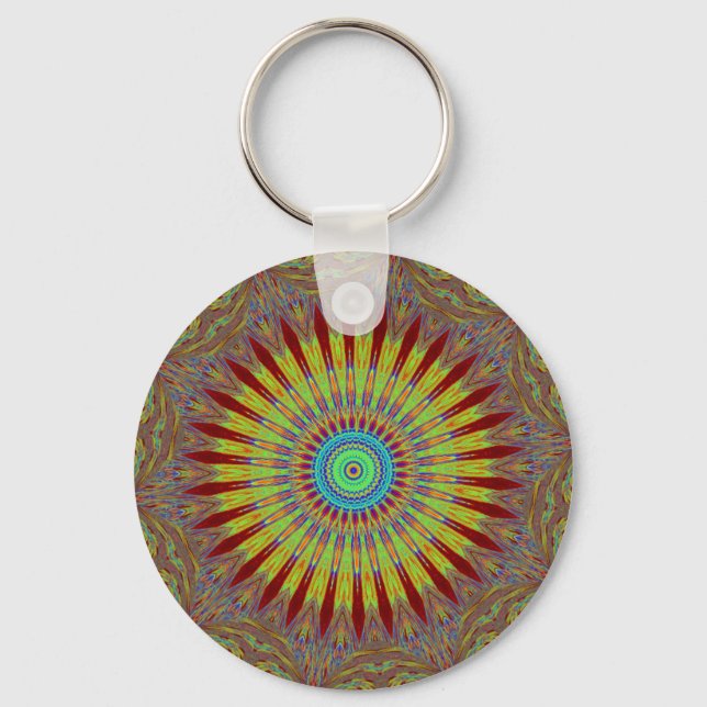 Iranian carpet  African ethnic tribal pattern.jpg Key Ring (Front)