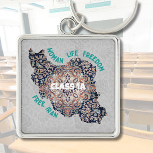Iranian Christmas Gifts in Bulk for Students Grey Key Ring