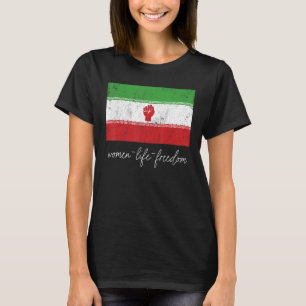 Iranian Flag Female with Fist Support Women of Ira T-Shirt